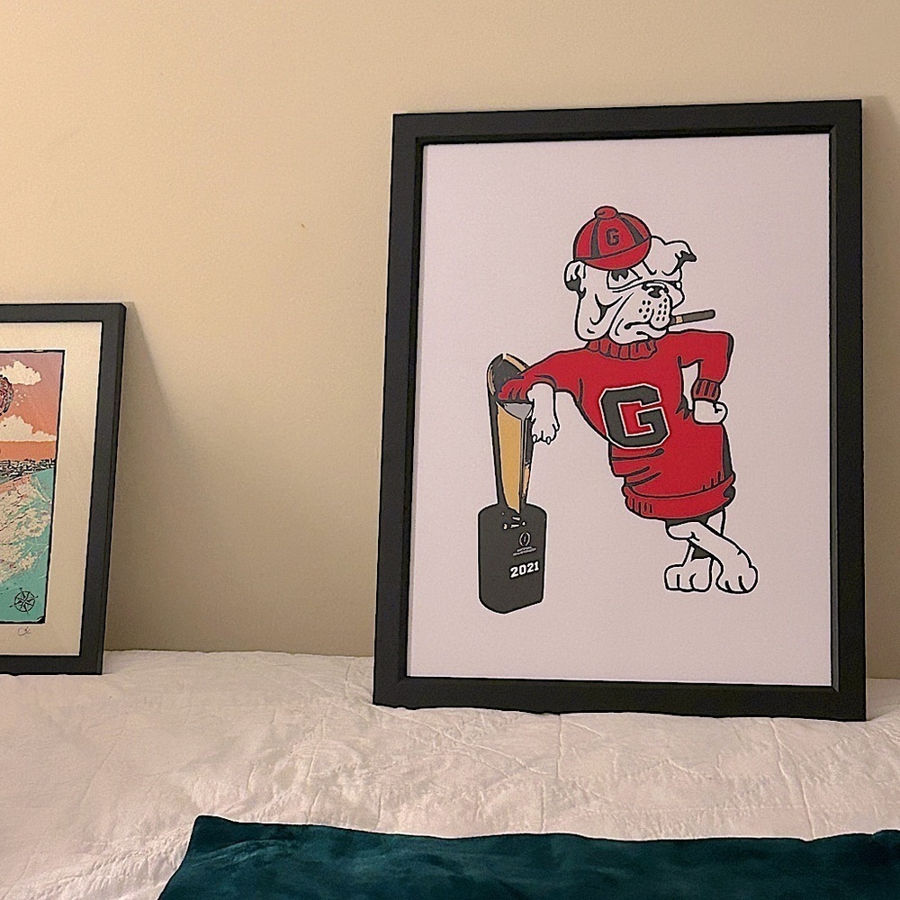 Professional Framed Leaning University of Georgia Bulldog Championship Art RSG - Picture 4 of 13